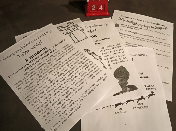 Polonistyczny kalendarz adwentowy dla klas 4-6