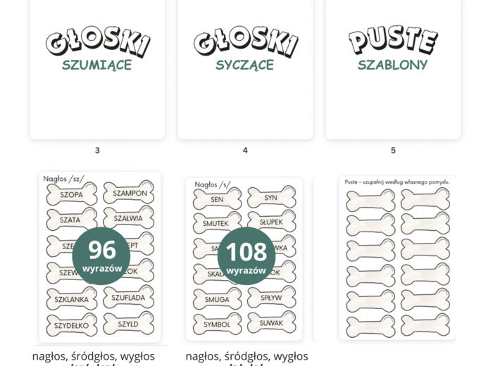 Bardzo głodny mops. Paczka logopedyczna: szereg szumiący i syczący