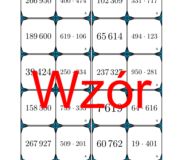 Domino - Mnożenie przez trzycyfrową liczbę | matematyka