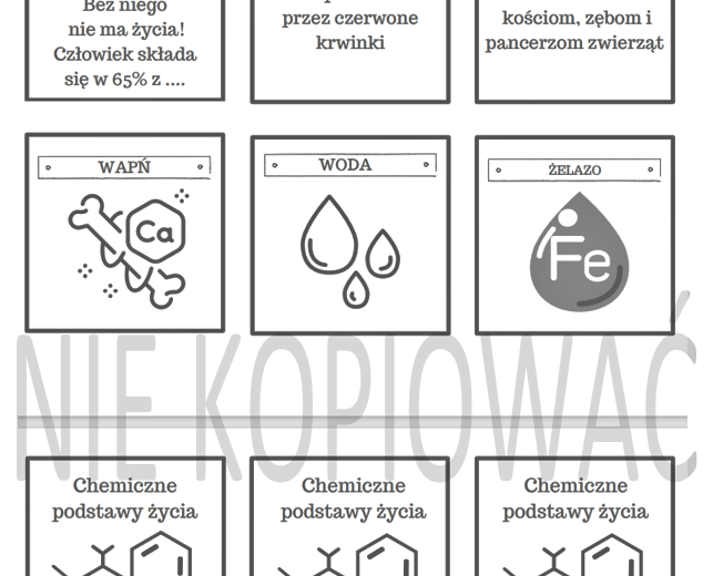 Chemiczne podstawy życia - memory