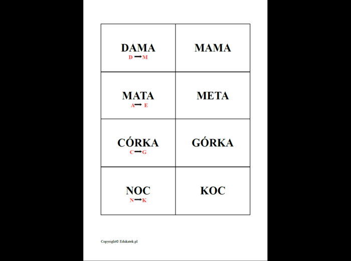 Uciekające głoski – gra utrwalająca czytanie