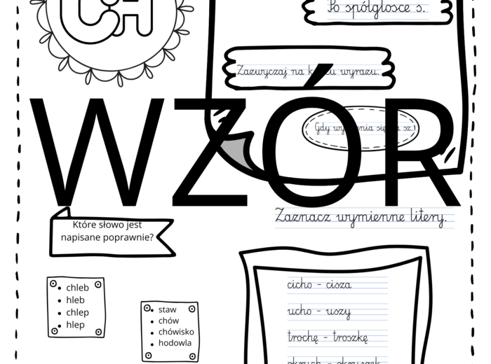 Ebook "Lecimy z ortografią"- zestaw wklejek i ćwiczeń.