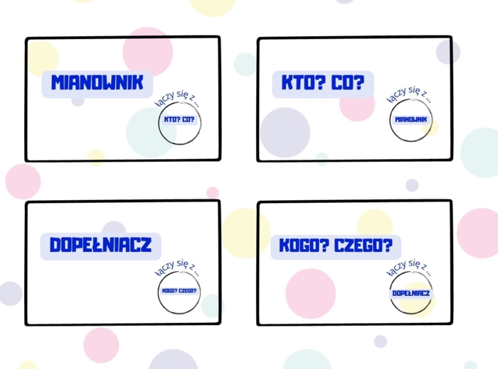 Karty do łączenia w pary i grupy