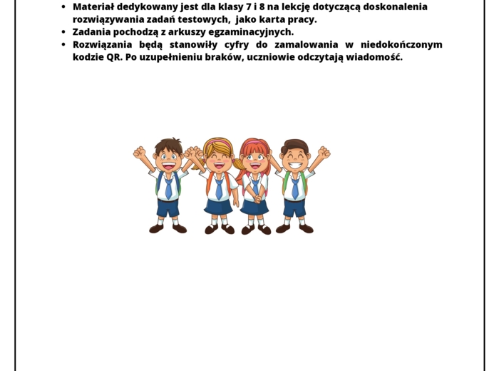 Zadania egzaminacyjne (ukryta wiadomość) - kl.7,8