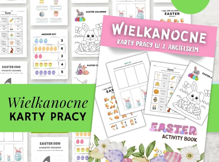 Wielkanocne Karty Pracy w języku angielskim🐣 80 stron PDF 