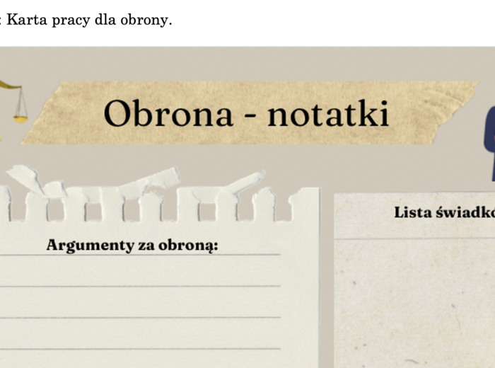 Proces literacki - scenariusz ćwiczenia + materiały