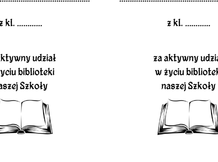 Zakładki - gratulacje biblioteczne na koniec roku szk.