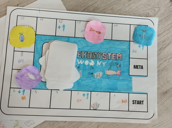 Gra planszowa ekosystem wodny/lądowy do samodzielnego stworzenia