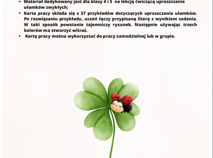 Upraszczanie ułamków - witraż.