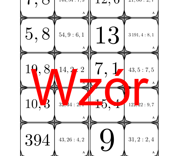 Domino - Dzielenie liczb dziesiętnych | matematyka