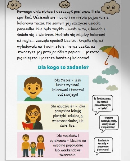 Kolorowe parasolki z papieru