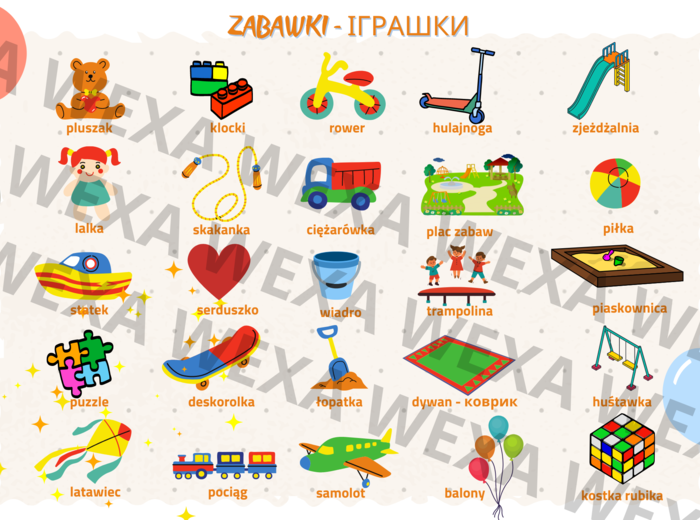 Zabawki po polsku/ іграшки польською мовою