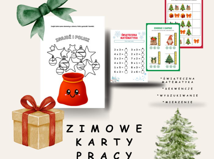 Zimowe karty pracy - Boże Narodzenie