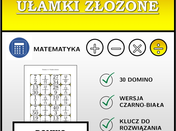 Domino - Ułamki złożone | matematyka