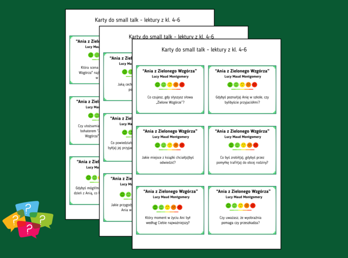 ANIA Z ZIELONEGO WZGÓRZA - Karty do SMALL TALK - lektury - gra