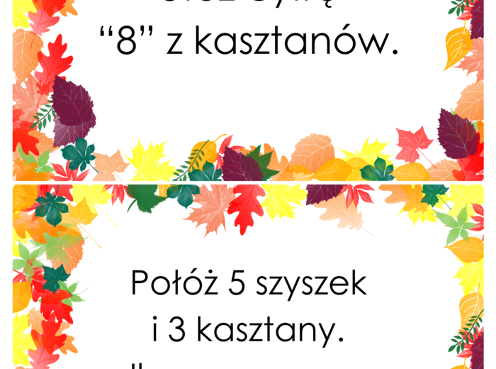 Jesienne zadania z darami jesieni.