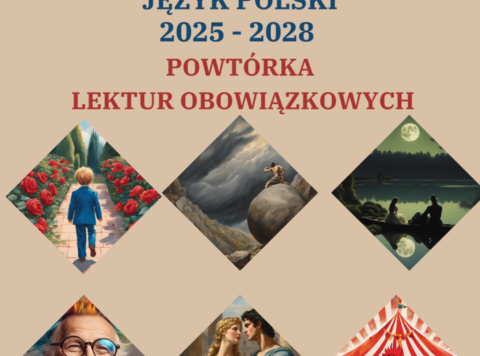 Karty lektur, grafika, lektury, egzamin ósmoklasisty