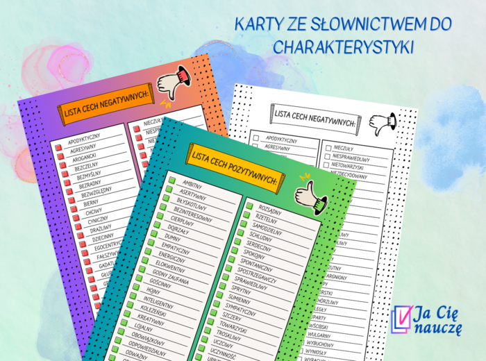 Charakterystyka - słownictwo