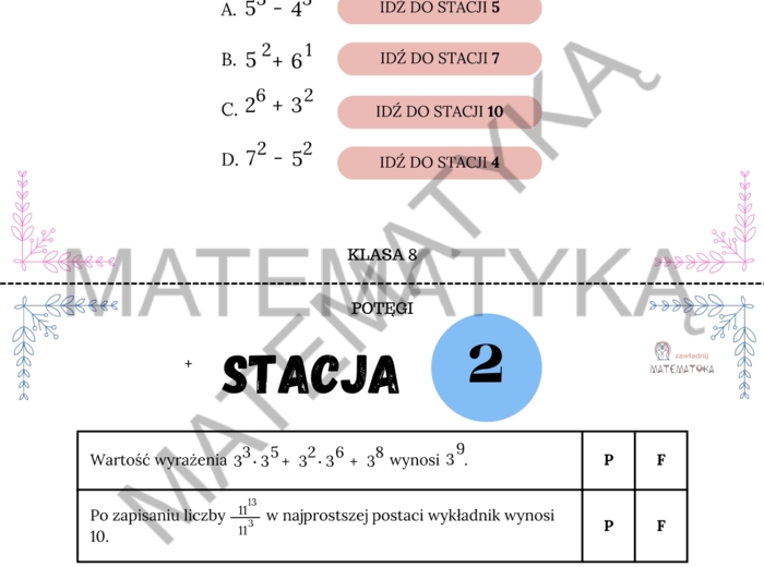 Stacje zadaniowe – potęgi