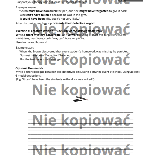 Scenariusz i karta pracy The Grammar of Lies and Secrets – Modals of Deduction (B2)