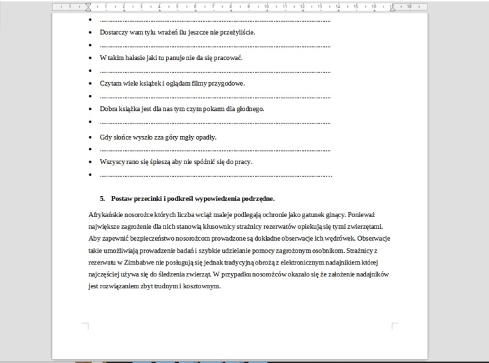 Sprawdzam swoją wiedzę z wypowiedzenia złożonego podrzędnie