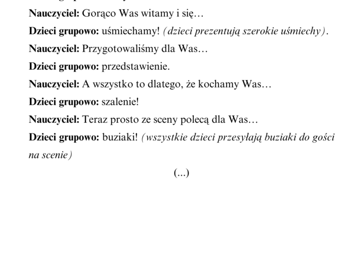 Mama i Tata- superbohaterowie; scenariusz przedstawienia dla grup przedszkolnych