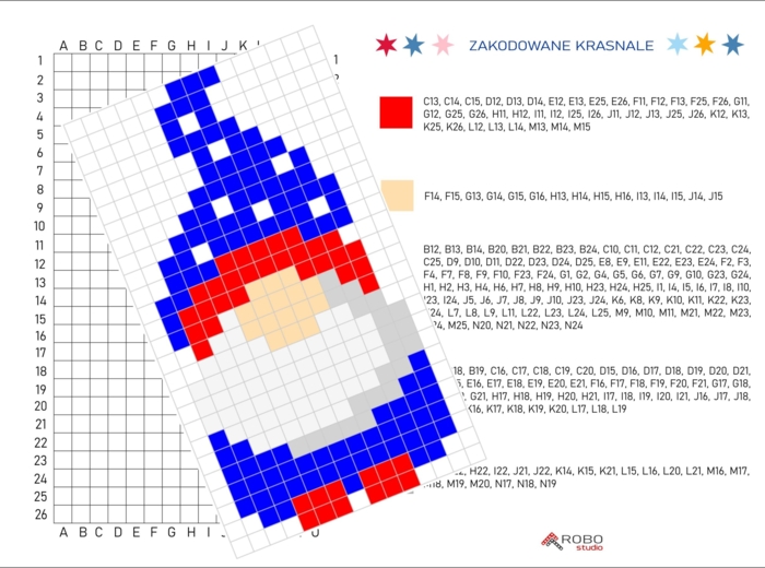 Kodowanka Krasnal 3, święta, mikołajki, Boże Narodzenie, zima, kodowanie, pixel art, ukryty obrazek, gnom,