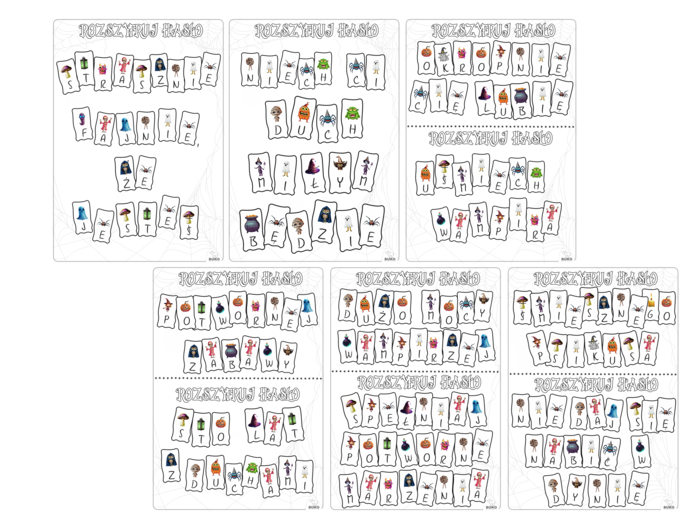 HALLOWEEN rozszyfruj hasła