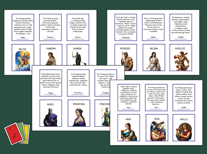🎴 Gra „Karuta – Bogowie i bohaterowie mitów” - mity - mitologia - powtórka