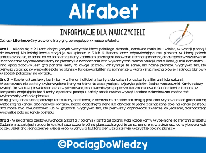 Alfabet - Gry literkowe