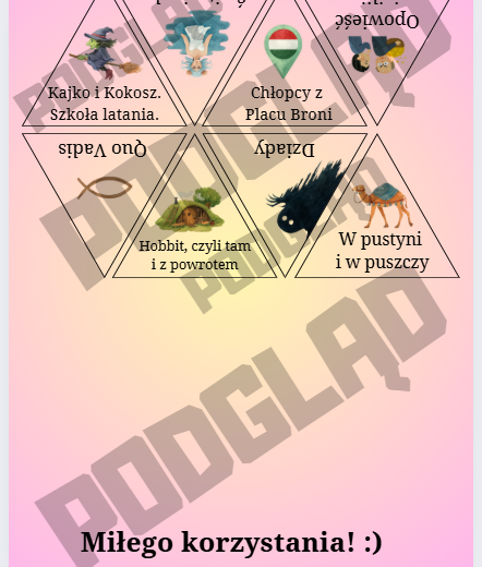 Lekturowe bingo - szkoła podstawowa