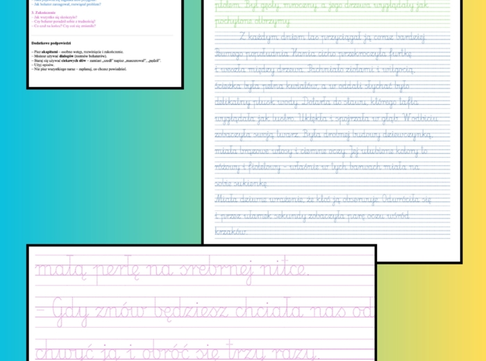 Jak napisać opowiadanie - KROK PO KROKU - instrukcja i 3 opowiadania do przepisywania po śladzie. TERAPIA RĘKI