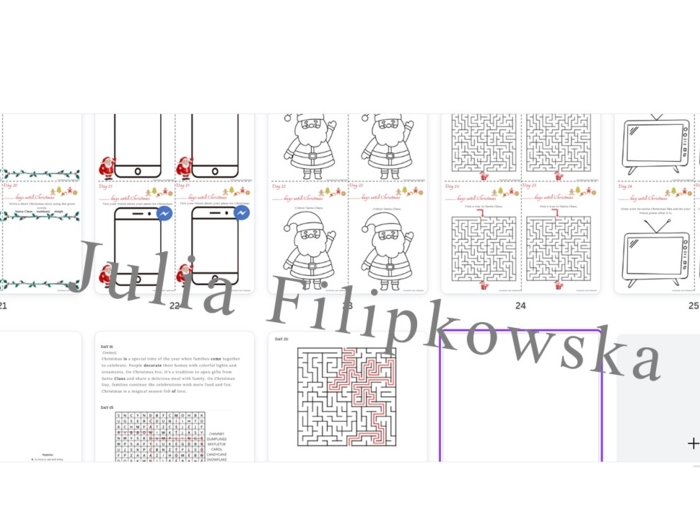 Kalendarz Adwentowy/ Advent Calendar/ English/ Christmas/ Boże Narodzenie/ Christmas vocabulary/ Słownictwo/ SP 4-6/ Klasy 4-6/ Karty pracy/ Zestaw/ Pakiet/ Czytanie/ Pisanie/ Reading/ Writing