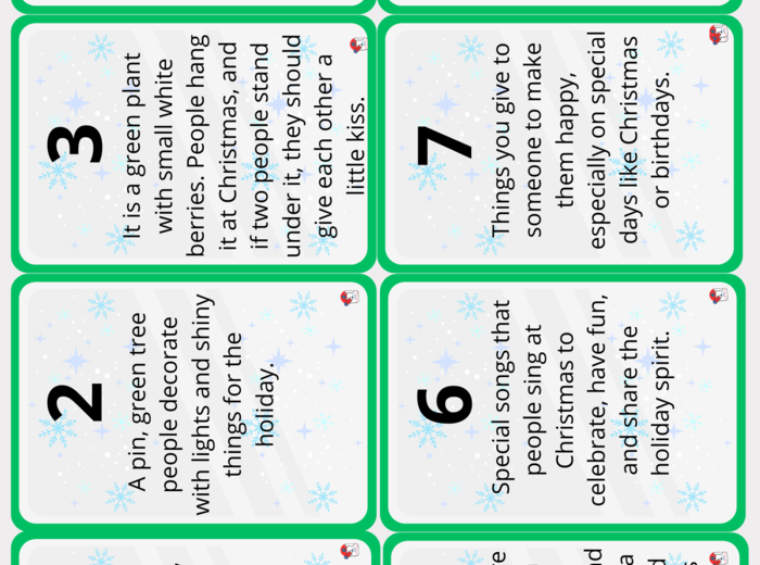 CHRISTMAS CHALLENGE klasy 4-8 *GRY*31 Flashcards* Zagadki* Karty pracy* Kolorowanki*- OGARNIJ ŚWIĘTA JEDNYM PLIKIEM 50str.