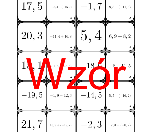 Domino - Dodawanie i odejmowanie dodatnich i ujemnych liczb dziesiętnych | matematyka