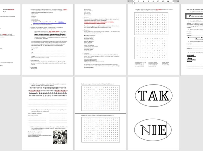 Lekcja filmowa po obejrzeniu dowolnego filmu fabularnego, Materiał dla dla klas 4-6, 90 minut, Scenariusz lekcji, karta pracy, Z odpowiedziami.