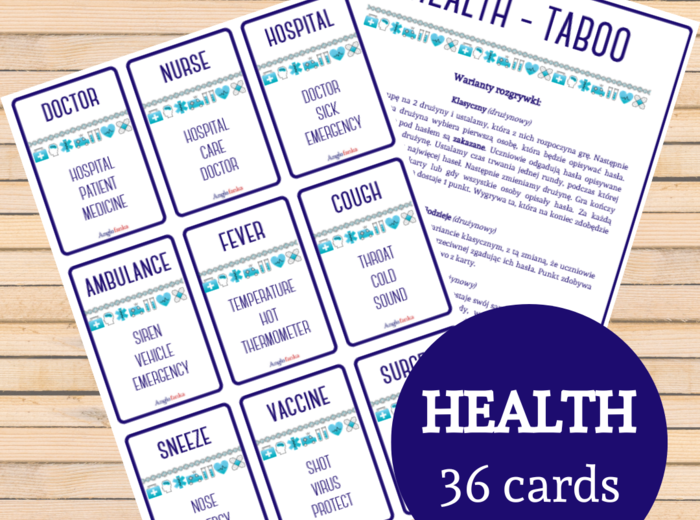 Health - Taboo | 36 kart | Zdrowie
