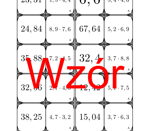 Domino - Mnożenie liczb dziesiętnych | matematyka