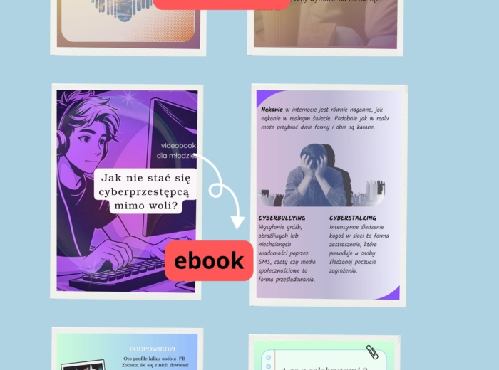 Multimedialny zestaw do zajęć o cyberbezpieczeństwie i budowaniu wizerunku w internecie.