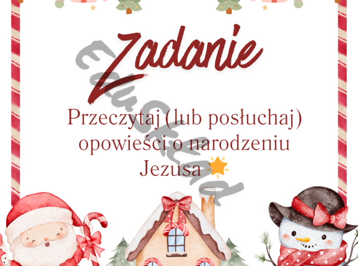 🎅 Kalendarz Adwentowy z Zadaniami – zestaw 54 kart dla dzieci