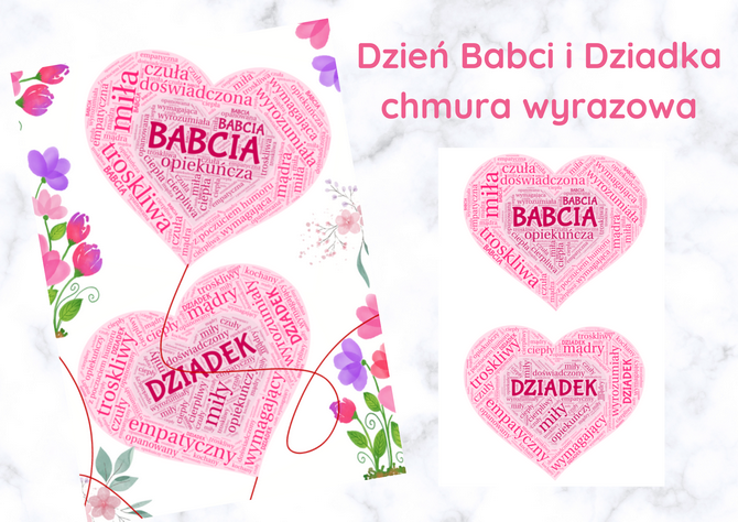 Dzień Babci i Dziadka - plakat chmura wyrazowa