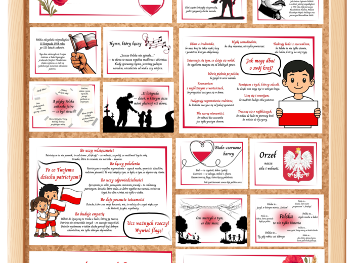 11 listopada Narodowe Święto Niepodległości- gazetki, girlanda, ulotki dla rodziców oraz ulotki dla dzieci