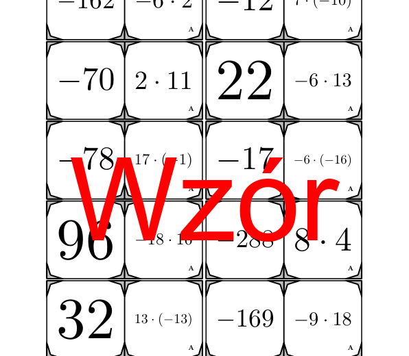 Domino - Mnożenie liczb całkowitych | matematyka