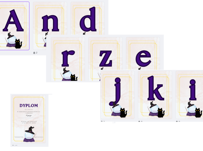 Andrzejki dyplom za udział w zabawach + girlanda