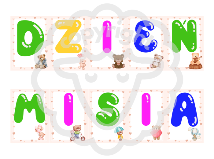 Girlanda napis: "DZIEŃ MISIA"