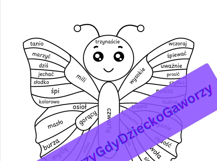 Gramatyka z motylem (części mowy)