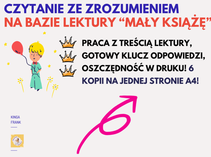 📚 Czytanie ze zrozumieniem do lektury MAŁY KSIĄŻĘ – zadania podsumowujące dwa ostatnie rozdziały! Idealna powtórka przed #EGZAMINÓSMOKLASISTY2025