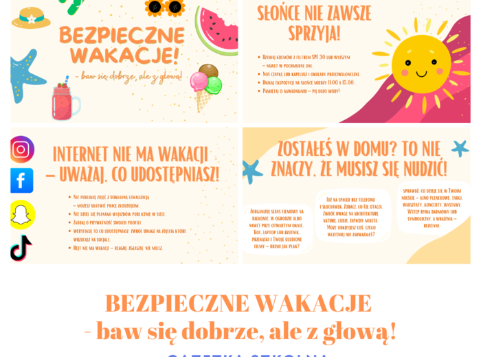 Gazetka szkolna „Bezpieczne wakacje”