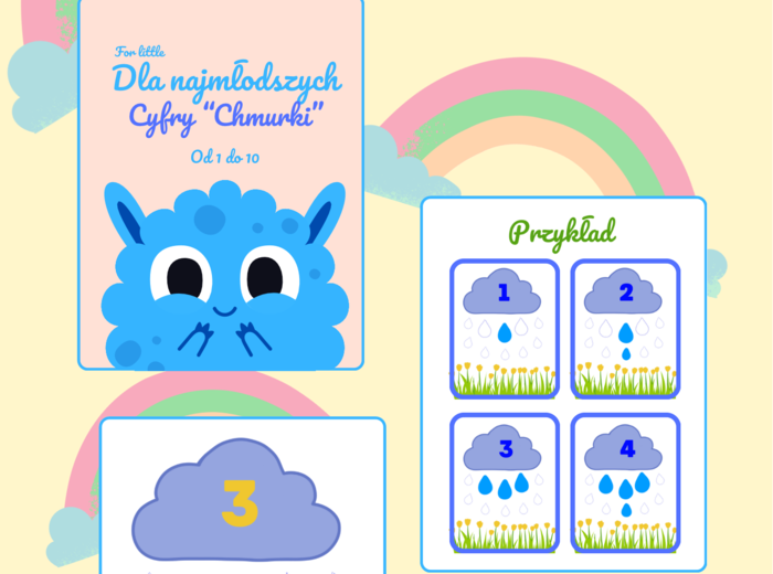 Zeszyt dla najmłodszych: cyfry „Chmurki” od 1 do 10