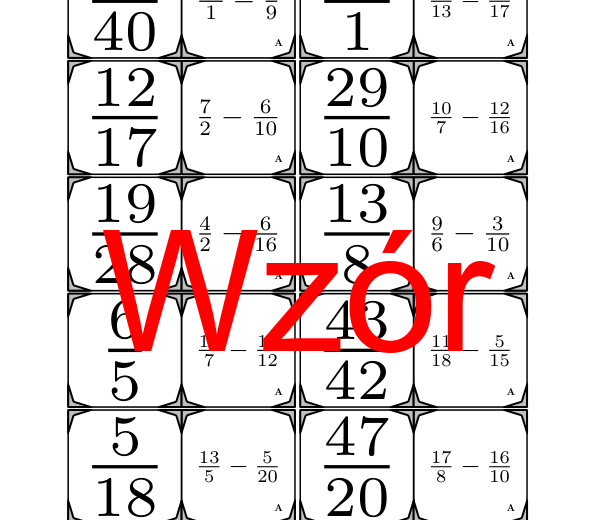 Domino - Odejmowanie ułamków | matematyka